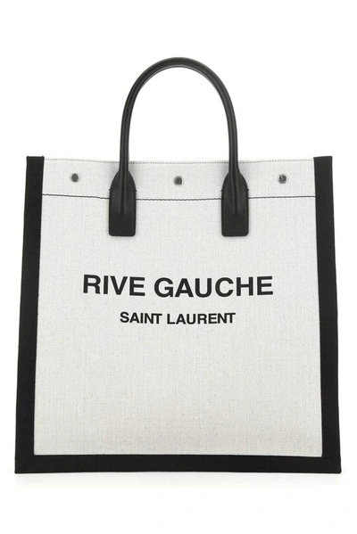 Shop Saint Laurent Rive Gauche N/s Tote Bag In Grey