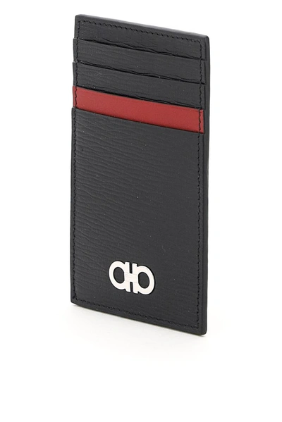 Shop Ferragamo Salvatore  Gancini Cardholder In Black