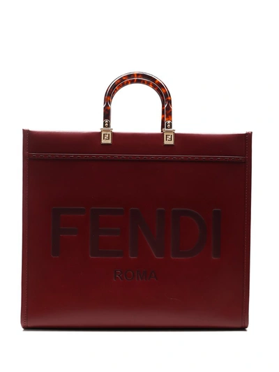 Shop Fendi Roma Sunshine Tote Bag In Red