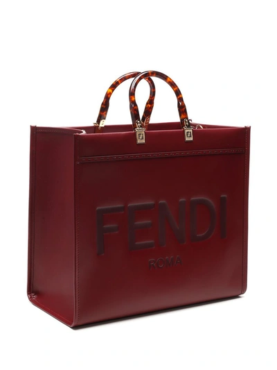 Shop Fendi Roma Sunshine Tote Bag In Red