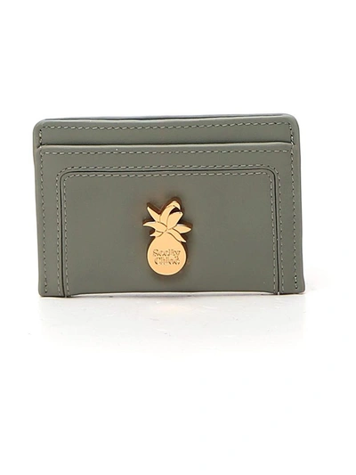 Shop See By Chloé Pineapple Logo Plaque Cardholder In Green