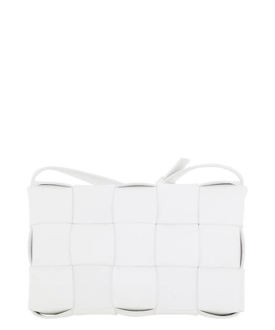 Shop Bottega Veneta Cassette Shoulder Bag In White