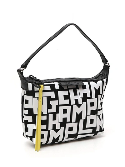 Longchamp Ladies Le Pliage Clutch In Black/white