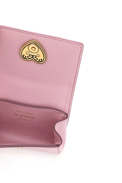 Shop Dolce & Gabbana Devotion Micro Shoulder Bag In Pink