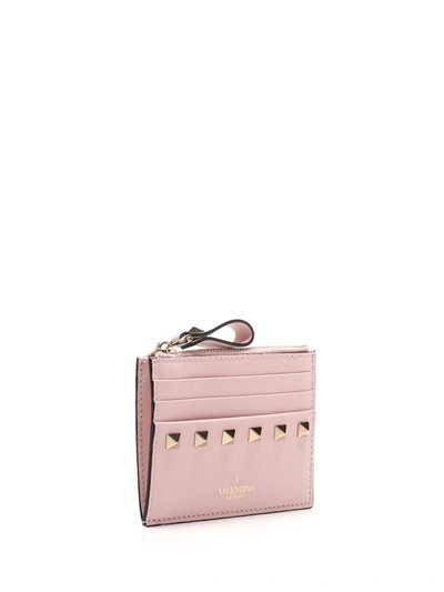 Shop Valentino Garavani Rockstud Cardholder In Pink