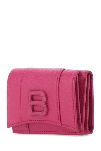Shop Balenciaga Hourglass Mini Wallet In Pink