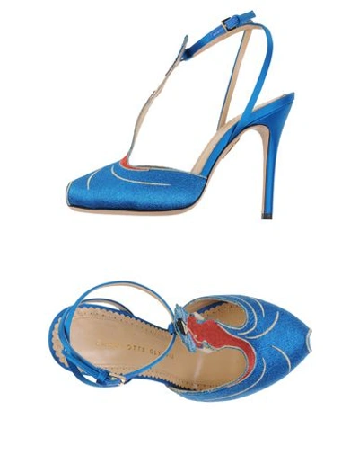 Shop Charlotte Olympia Sandals In Azure