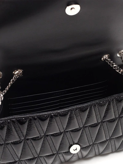 Shop Versace Virtus Padded Shoulder Bag In Black