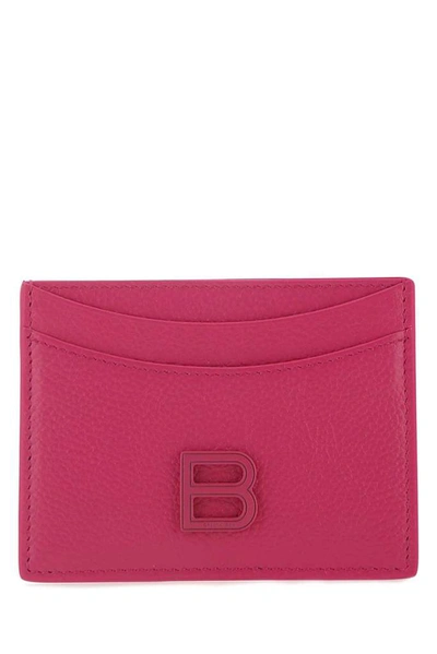 Shop Balenciaga Logo Plaque Cardholder In Pink