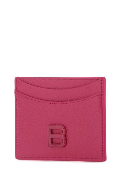 Shop Balenciaga Logo Plaque Cardholder In Pink