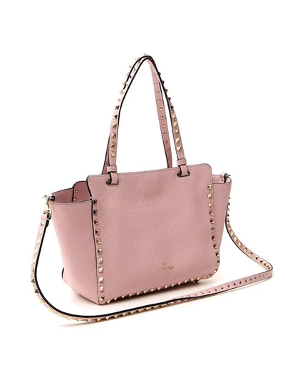Shop Valentino Garavani Rockstud Small Tote Bag In Pink