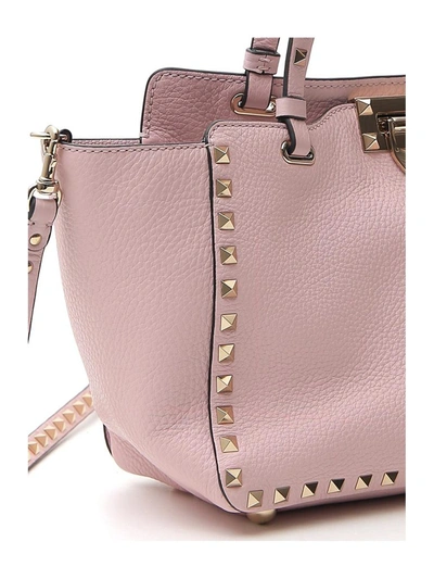 Shop Valentino Garavani Rockstud Small Tote Bag In Pink