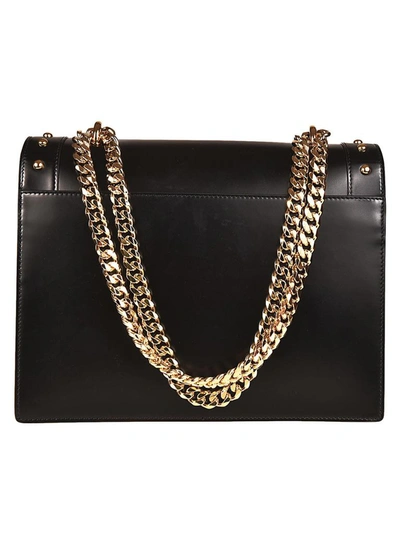 Shop Balmain Studded Chain Strap Shoulder Bag In Black