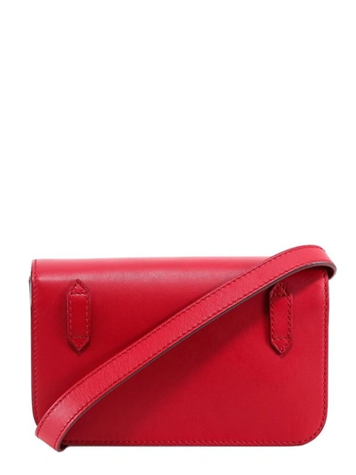 Shop Bally Janelle Buckle Detail Shoulder Bag In Red