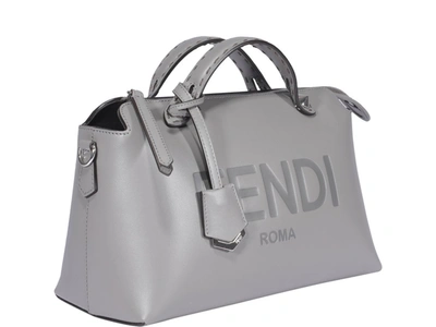 Shop Fendi By The Way Medium Boston Bag In Grey