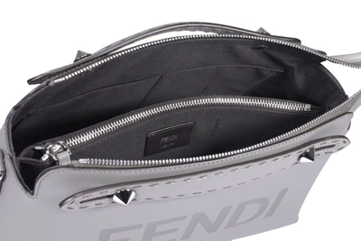 Shop Fendi By The Way Medium Boston Bag In Grey