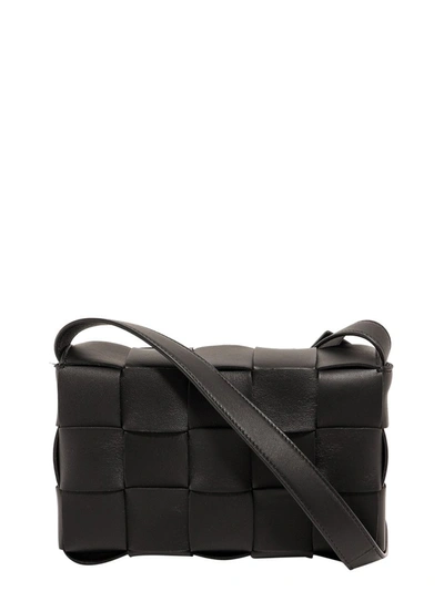 Shop Bottega Veneta Cassette Shoulder Bag In Black