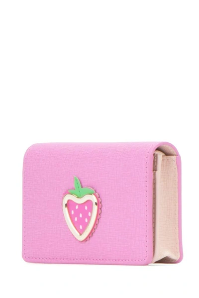 Shop Furla Strawberry Flap Wallet In Pink