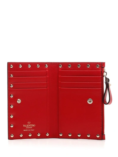 Shop Valentino Garavani Rockstud Zipped Wallet In Red
