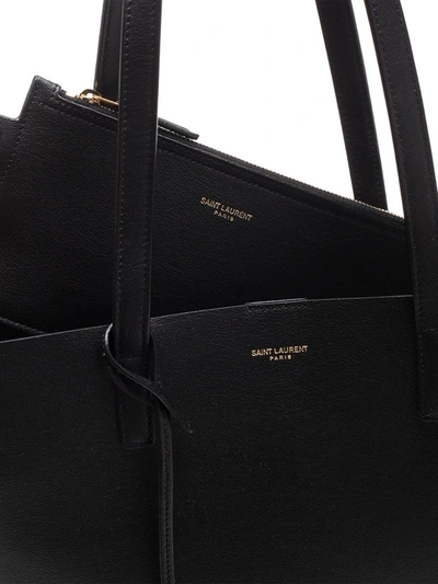 Shop Saint Laurent N/s Shopping Tote Bag In Black