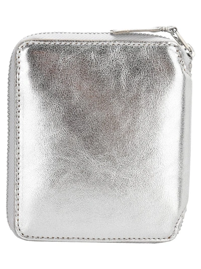 Shop Comme Des Garçons Wallet Classic Zip In Silver