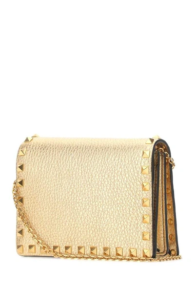 Shop Valentino Garavani Rockstud Chain Pouch In Gold