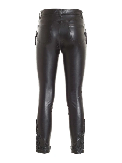 Shop Ermanno Scervino Synthetic Leather Pants In Black