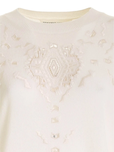 Shop Ermanno Scervino Embroidery Pullover In White