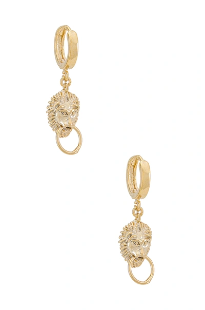 Shop Natalie B Jewelry Roary Huggy Hoop Earring In Gold