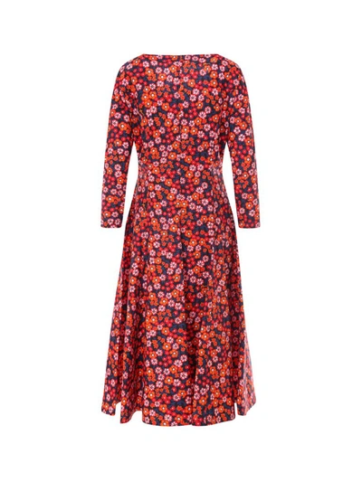 Shop Marni Floral Printed Midi Dress In Multi