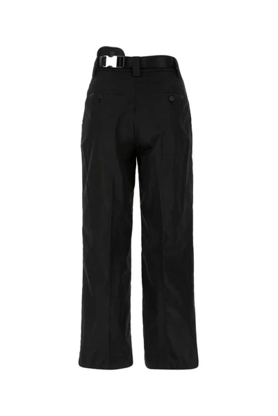 Shop Prada Pouch On Belt Trousers In Black