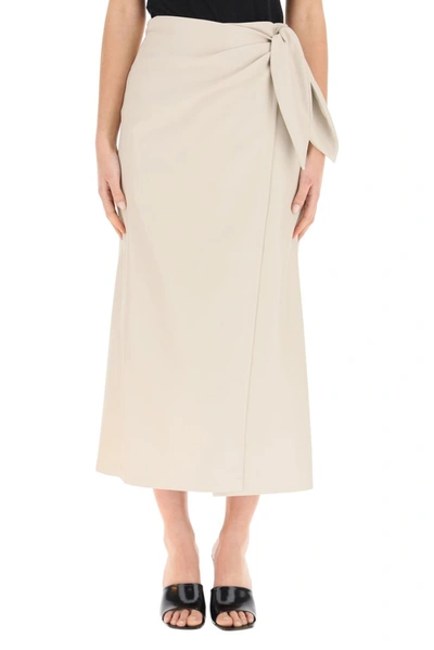 Shop Nanushka Amas Sarong Skirt In Beige