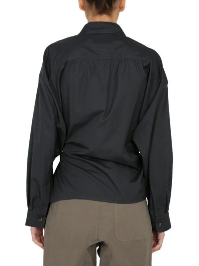Shop Lemaire Twisted Classic Collar Shirt In Black
