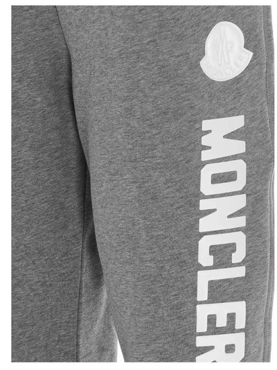 Shop Moncler Logo Printed Track Pants In Grey