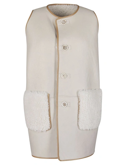 Shop Marni Reversible Sleeveless Gilet In White