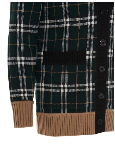 Shop Burberry Check Jacquard Cardigan In Multi