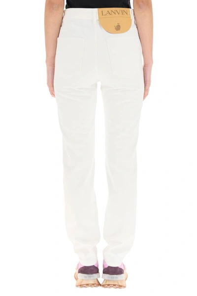 Shop Lanvin Straight Leg Jeans In White