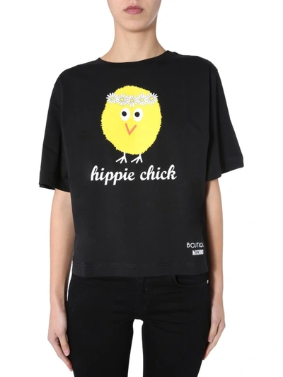 Shop Boutique Moschino Hippie Chick Print T In Black