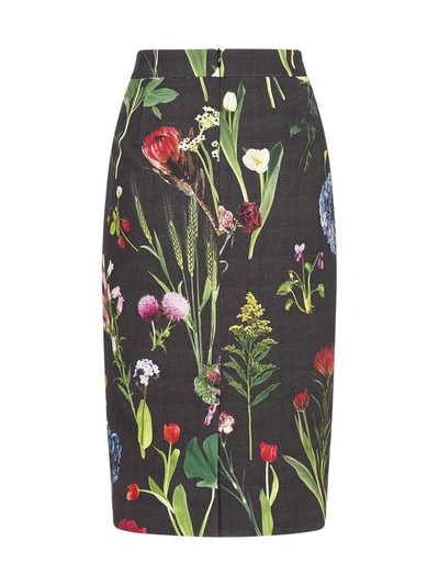Shop Boutique Moschino Floral Printed Pencil Skirt In Multi