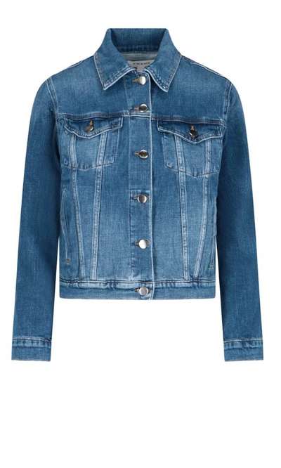 Shop Frame Le Vintage Denim Jacket In Blue