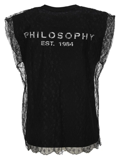 Shop Philosophy Di Lorenzo Serafini Lace Overlay Top In Black