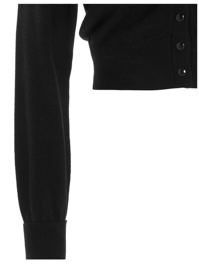 Shop Alexander Wang Fitted Cropped Cardigan In Black