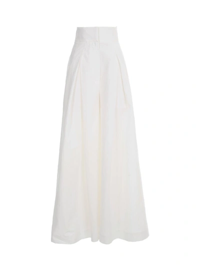 Shop Brunello Cucinelli High Waisted Wide Leg Pants In White