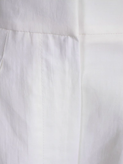 Shop Brunello Cucinelli High Waisted Wide Leg Pants In White