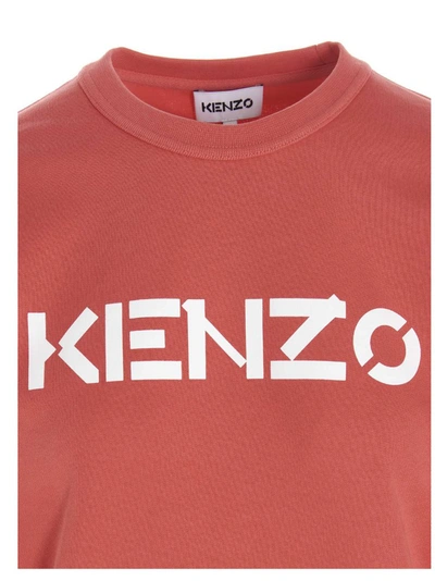 Shop Kenzo Logo Printed Sweatshirt In Red
