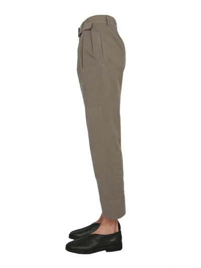 Shop Lemaire Pleated Cropped Trousers In Beige
