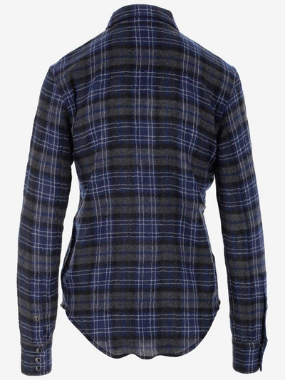 Shop Saint Laurent Checked Buttoned Shirt In Multi
