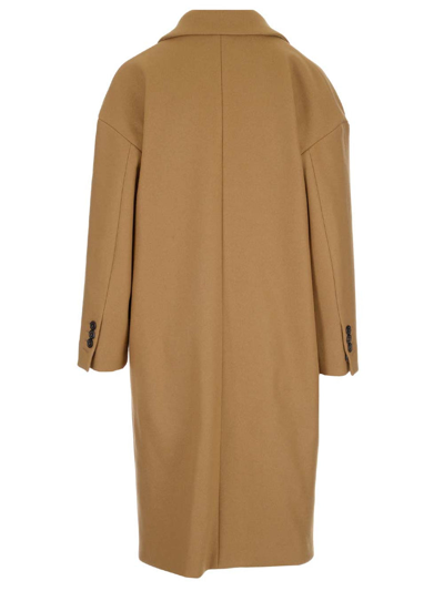 Shop Dsquared2 Single Breasted Coat In Beige