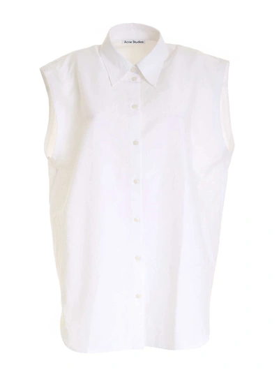 Shop Acne Studios Sleeveless Shirt In White