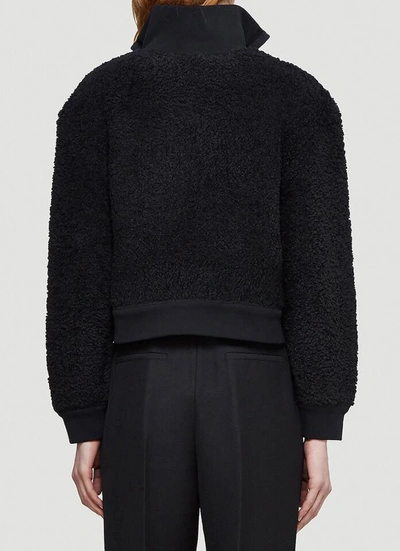Shop Alexander Wang Fleece Half Zip Sweatshirt In Black
